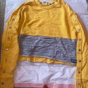 PINK yellow sweatshirt cropped